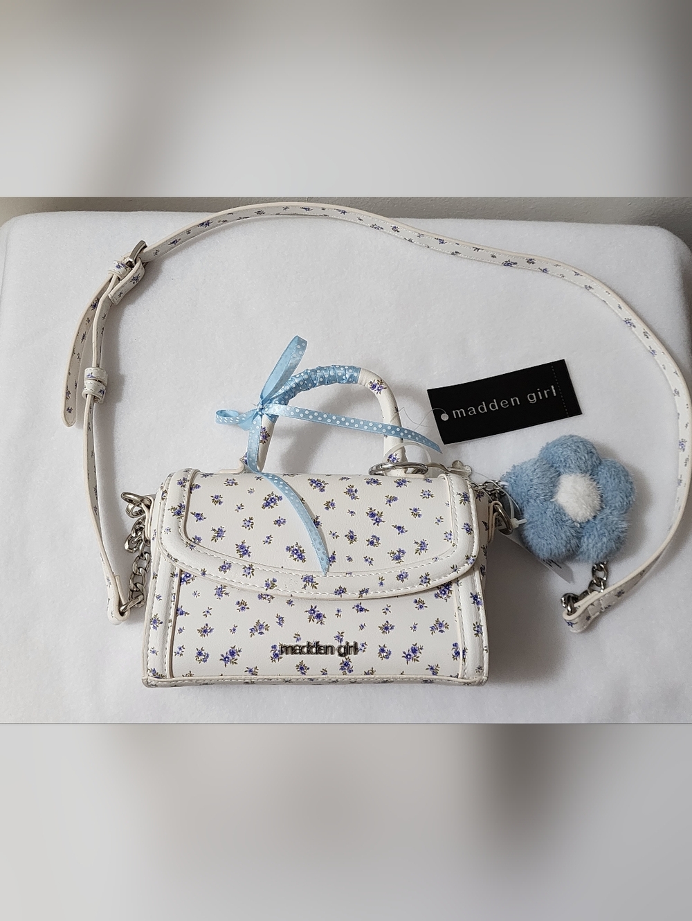 Madden Girl White Floral Mini Satchel